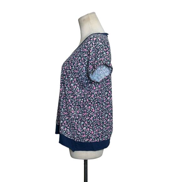 Splendid blue floral short sleeves top size XS - Picture 12 of 13